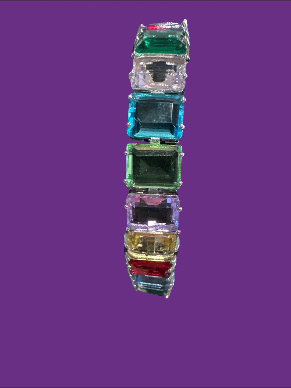 Multicolor Square-Cut Stretch Bracelet - Women Jewelry